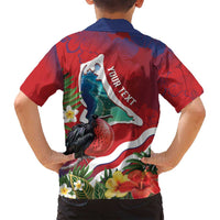 Personalised Kiribati Tarawa Atoll Family Matching Summer Maxi Dress and Hawaiian Shirt Frigate Bird With Map Tropical Style LT14 - Polynesian Pride