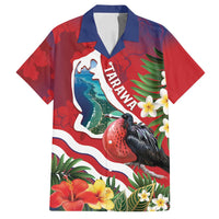 Personalised Kiribati Tarawa Atoll Family Matching Summer Maxi Dress and Hawaiian Shirt Frigate Bird With Map Tropical Style LT14 Dad's Shirt - Short Sleeve Red - Polynesian Pride