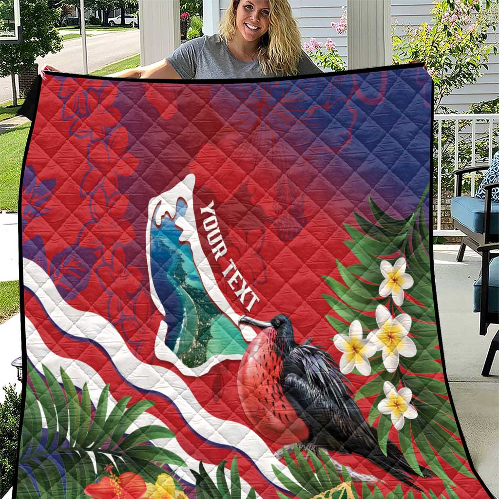 Personalised Kiribati Tarawa Atoll Quilt Frigate Bird With Map Tropical Style LT14 Red - Polynesian Pride