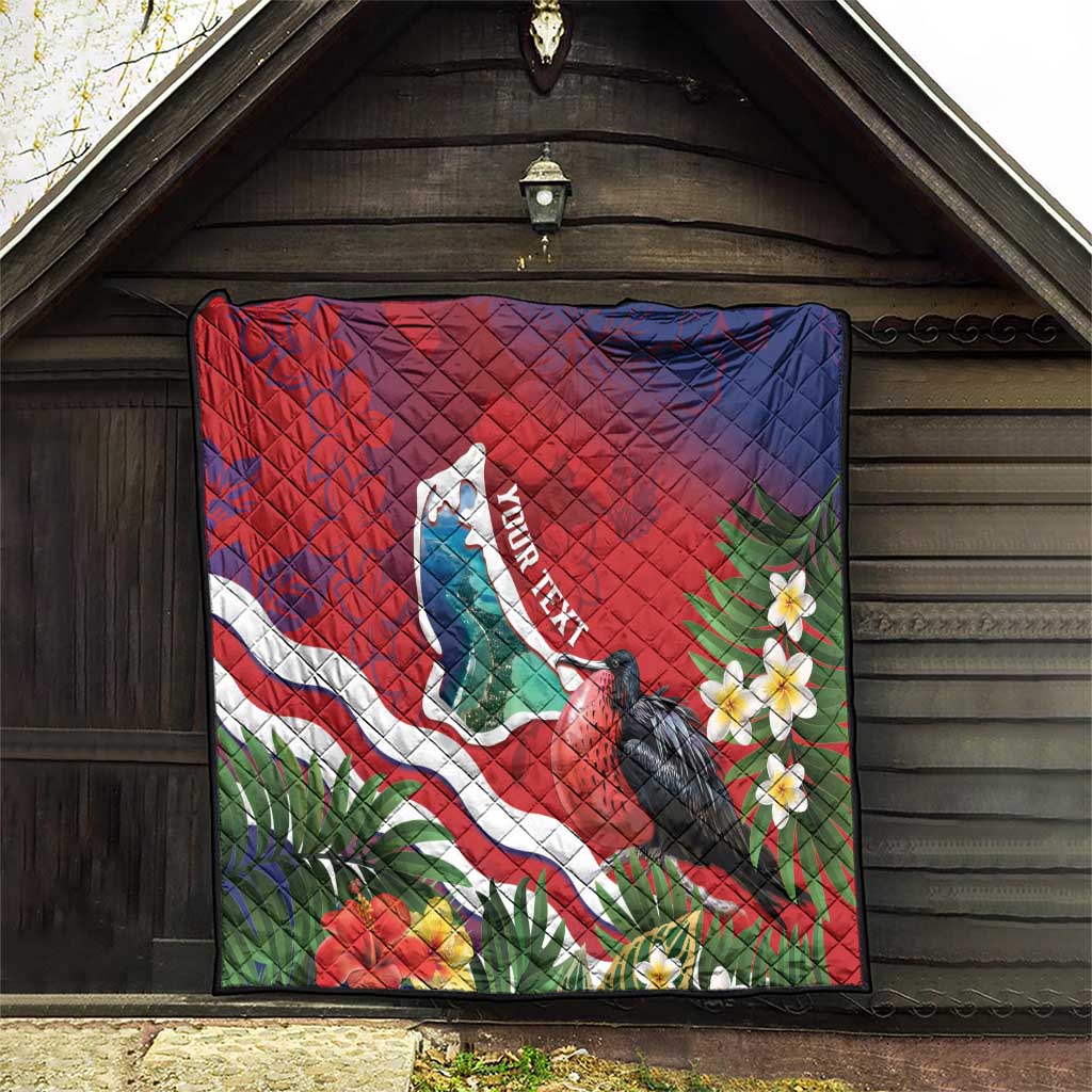 Personalised Kiribati Tarawa Atoll Quilt Frigate Bird With Map Tropical Style