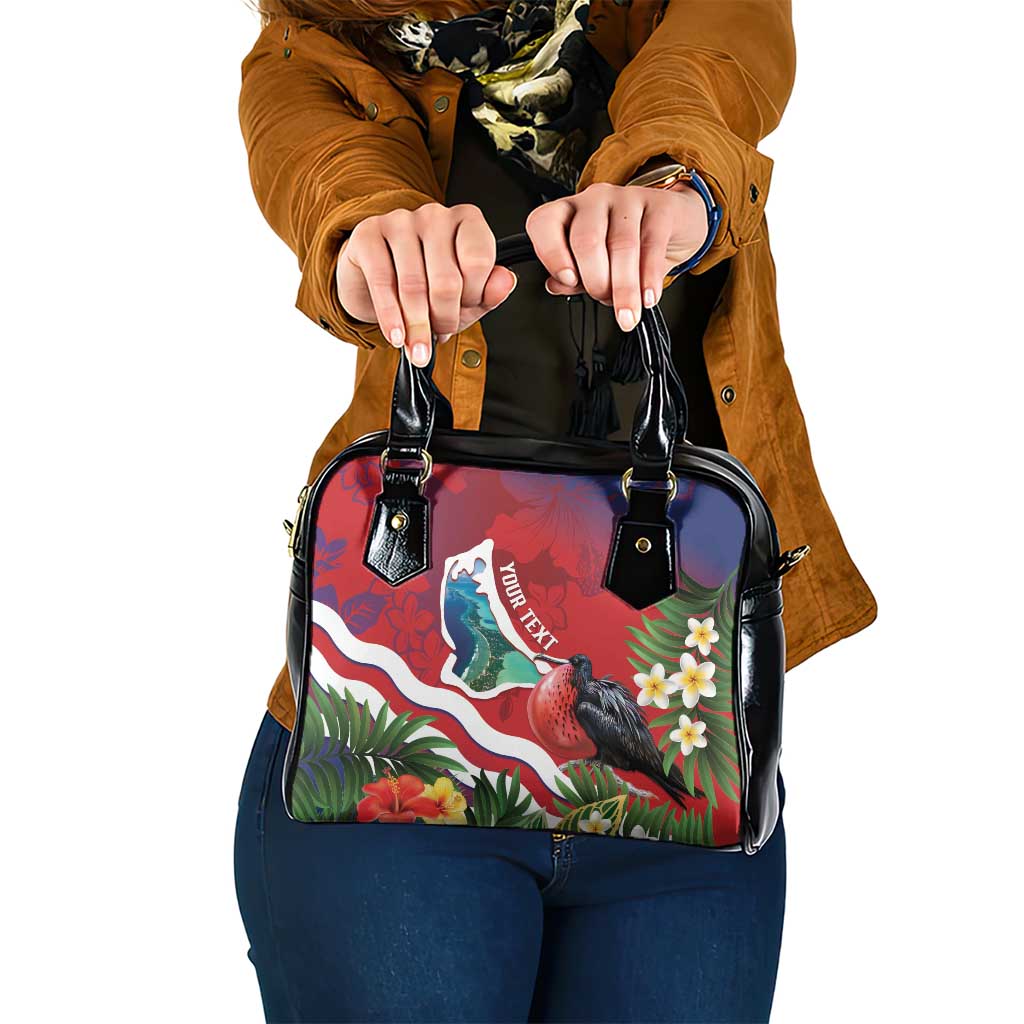 Personalised Kiribati Tarawa Atoll Shoulder Handbag Frigate Bird With Map Tropical Style LT14 One Size Red - Polynesian Pride