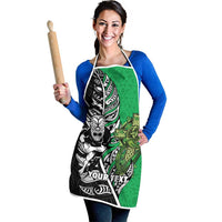 New Zealand and Ireland Rugby Custom Apron Maori Tiki Fern Irish Celtic Cross - Polynesian Pride