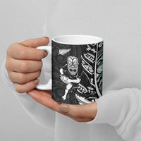 New Zealand and Ireland Rugby Ceramic Mug Maori Tiki Fern Irish Celtic Cross - Polynesian Pride
