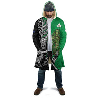 New Zealand and Ireland Rugby Custom Cloak Maori Tiki Fern Irish Celtic Cross - Polynesian Pride