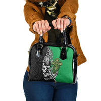 New Zealand and Ireland Rugby Custom Shoulder Handbag Maori Tiki Fern Irish Celtic Cross - Polynesian Pride