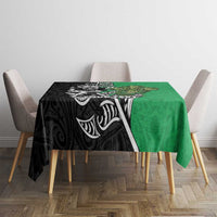 New Zealand and Ireland Rugby Custom Tablecloth Maori Tiki Fern Irish Celtic Cross LT14 - Polynesian Pride