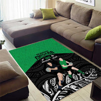 New Zealand and Ireland Rugby Area Rug Chicago 2025 Go All Black Shamrocks LT14 - Polynesian Pride