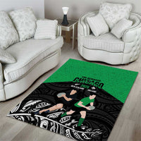 New Zealand and Ireland Rugby Area Rug Chicago 2025 Go All Black Shamrocks LT14 - Polynesian Pride