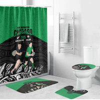 New Zealand and Ireland Rugby Bathroom Set Chicago 2025 Go All Black Shamrocks - Polynesian Pride