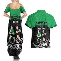 New Zealand and Ireland Rugby Custom Couples Matching Summer Maxi Dress and Hawaiian Shirt Chicago 2025 Go All Black Shamrocks - Polynesian Pride