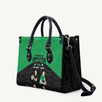 New Zealand and Ireland Rugby Leather Bag Chicago 2025 Go All Black Shamrocks - Polynesian Pride