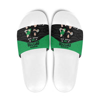 New Zealand and Ireland Rugby Slide Sandals Chicago 2025 Go All Black Shamrocks LT14 Black - Polynesian Pride