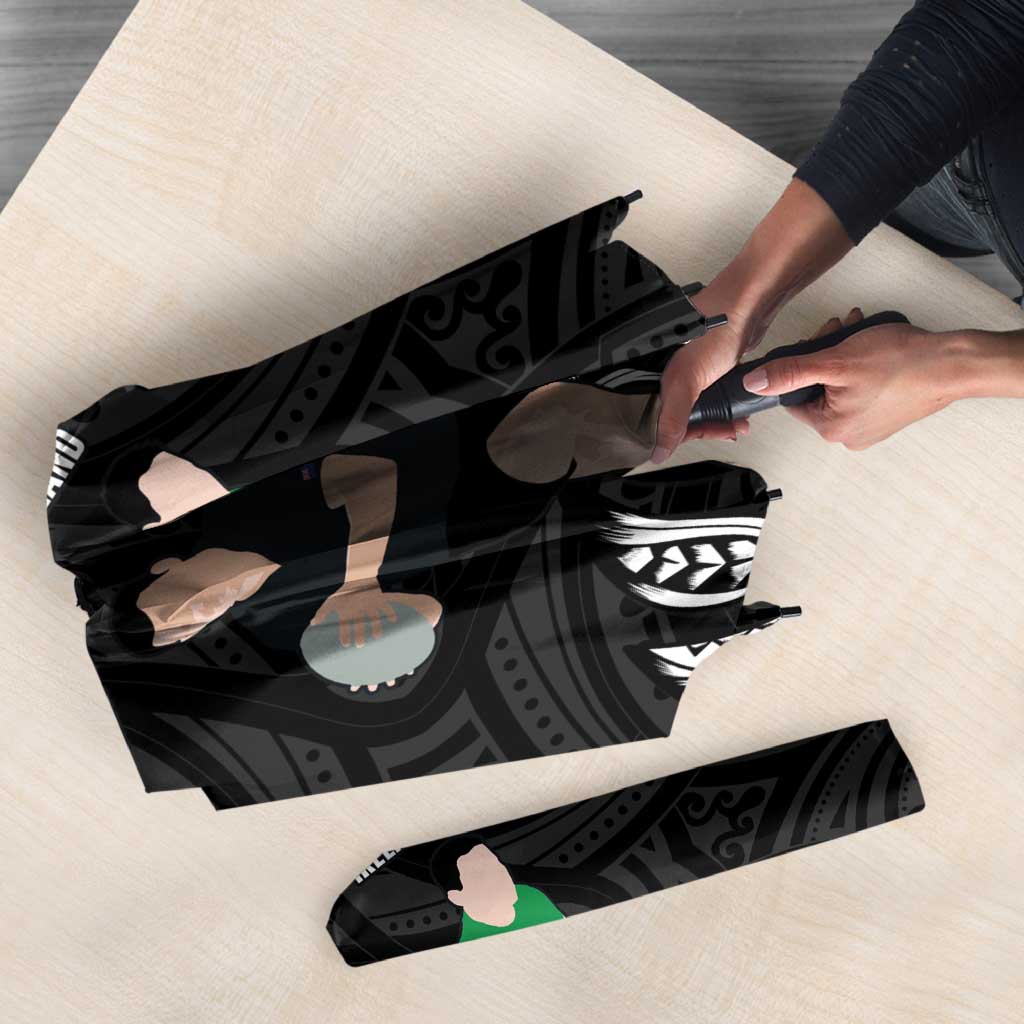 New Zealand and Ireland Rugby Umbrella Chicago 2025 Go All Black Shamrocks - Polynesian Pride