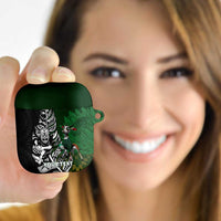 New Zealand and South Africa Rugby Custom AirPods Case Maori Tiki Fern Springboks Kente Pattern - Polynesian Pride
