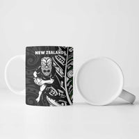 New Zealand and South Africa Rugby Ceramic Mug Maori Tiki Fern Springboks Kente Pattern - Polynesian Pride