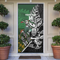 New Zealand and South Africa Rugby Custom Door Cover Maori Tiki Fern Springboks Kente Pattern - Polynesian Pride