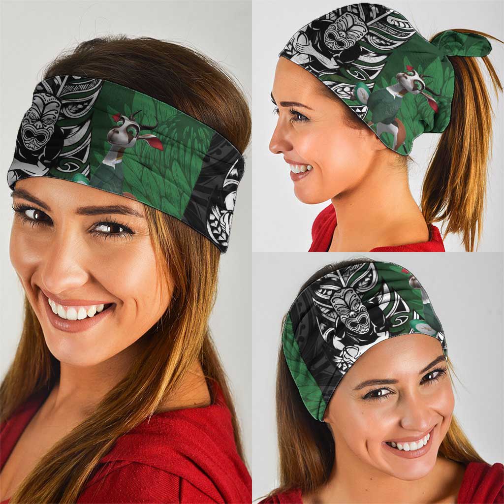 New Zealand and South Africa Rugby Custom Neck Gaiter Maori Tiki Fern Springboks Kente Pattern LT14 - Polynesian Pride