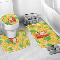 Aloha Hawaii Christmas Bathroom Set Mele Kalikimaka Funny Santa Palaka Quilt Motifs - Polynesian Pride