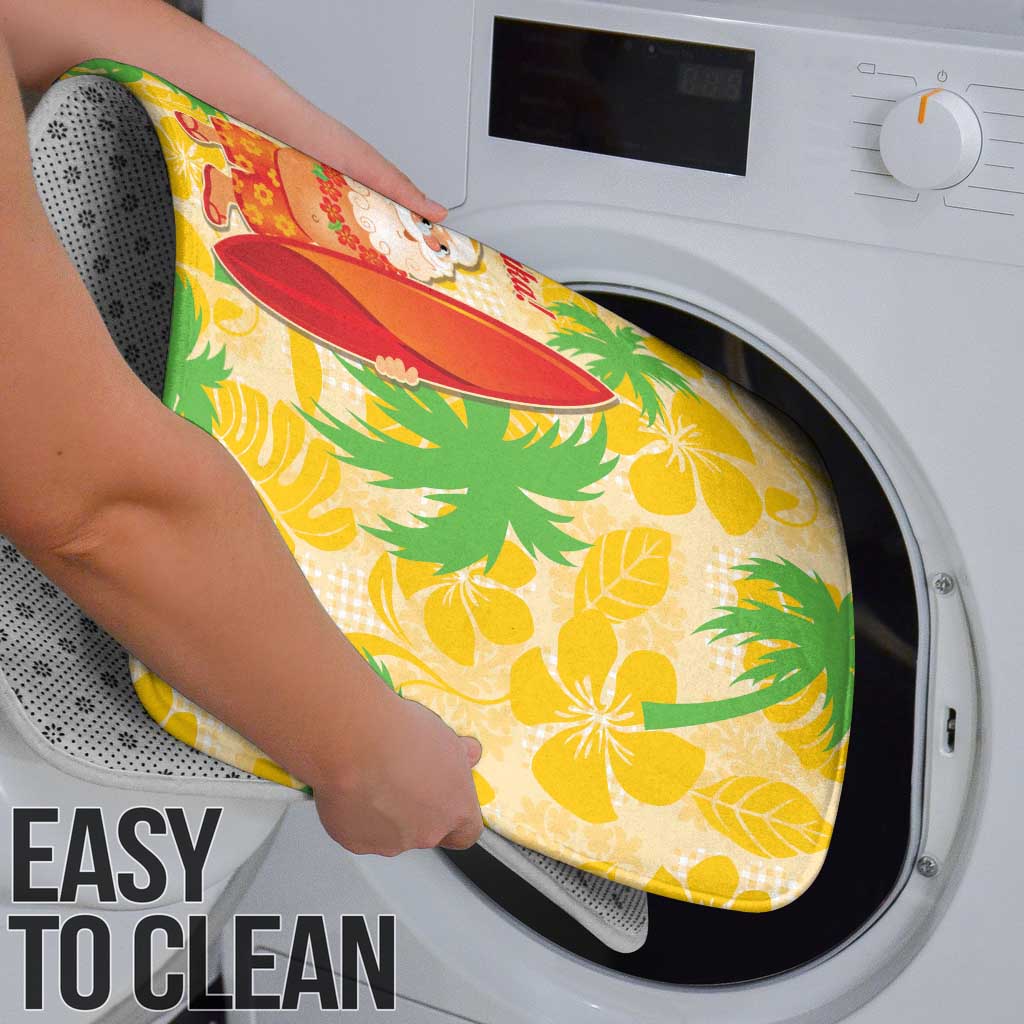 Aloha Hawaii Christmas Bathroom Set Mele Kalikimaka Funny Santa Palaka Quilt Motifs - Polynesian Pride