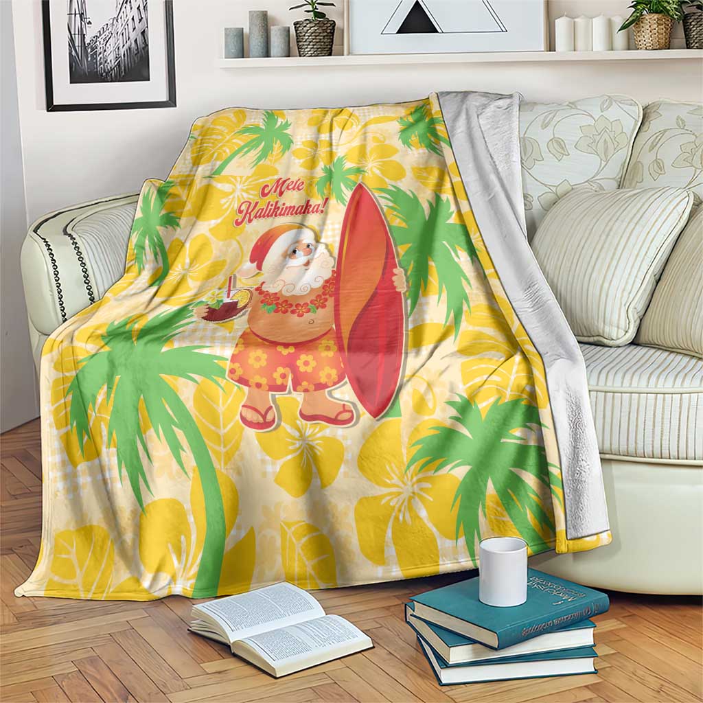 Aloha Hawaii Christmas Blanket Mele Kalikimaka Funny Santa Palaka Quilt Motifs - Polynesian Pride