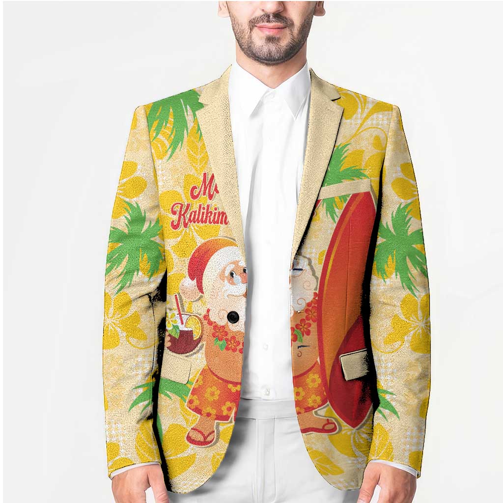 Aloha Hawaii Christmas Blazer Mele Kalikimaka Funny Santa Palaka Quilt Motifs LT14 - Polynesian Pride