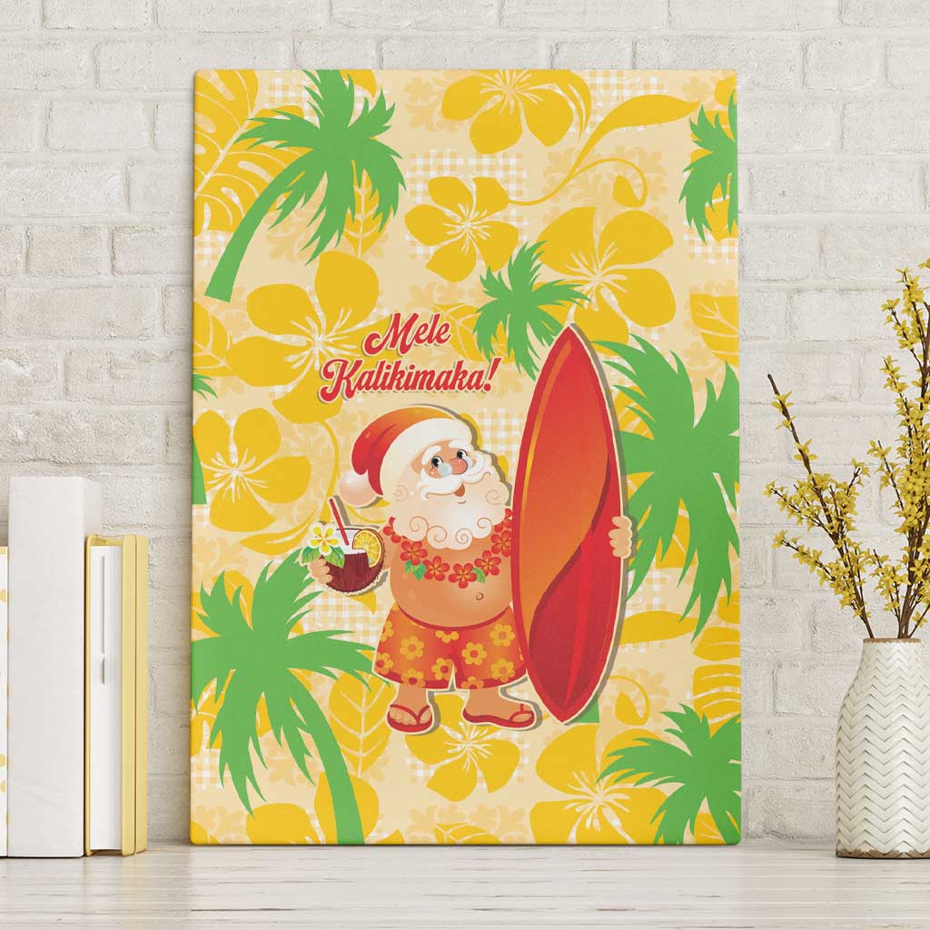 Aloha Hawaii Christmas Canvas Wall Art Mele Kalikimaka Funny Santa Palaka Quilt Motifs - Polynesian Pride