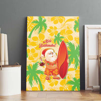 Aloha Hawaii Christmas Canvas Wall Art Mele Kalikimaka Funny Santa Palaka Quilt Motifs - Polynesian Pride