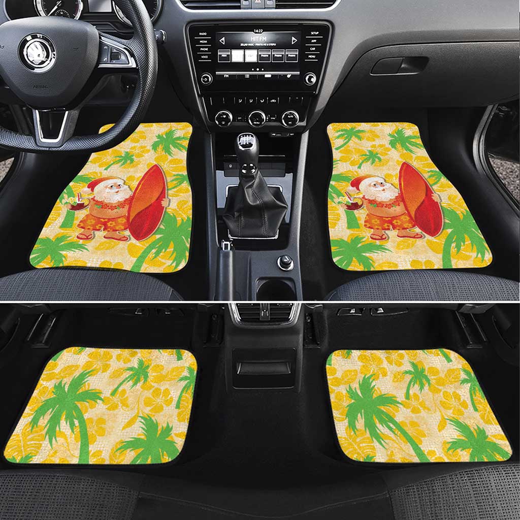Aloha Hawaii Christmas Car Mats Mele Kalikimaka Funny Santa Palaka Quilt Motifs - Polynesian Pride