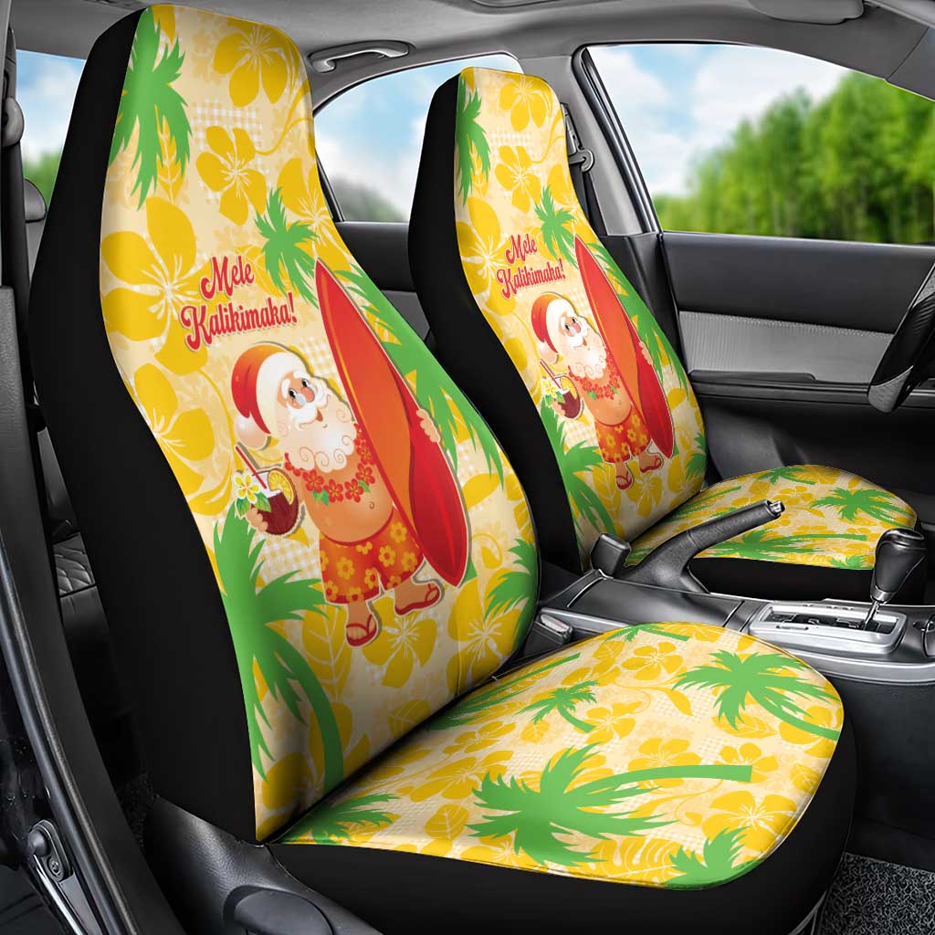 Aloha Hawaii Christmas Car Seat Cover Mele Kalikimaka Funny Santa Palaka Quilt Motifs - Polynesian Pride