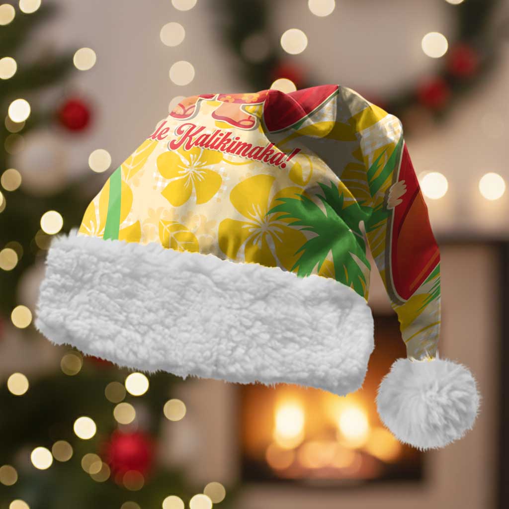 Aloha Hawaii Christmas Santa Hat Mele Kalikimaka Funny Santa Palaka Quilt Motifs - Polynesian Pride