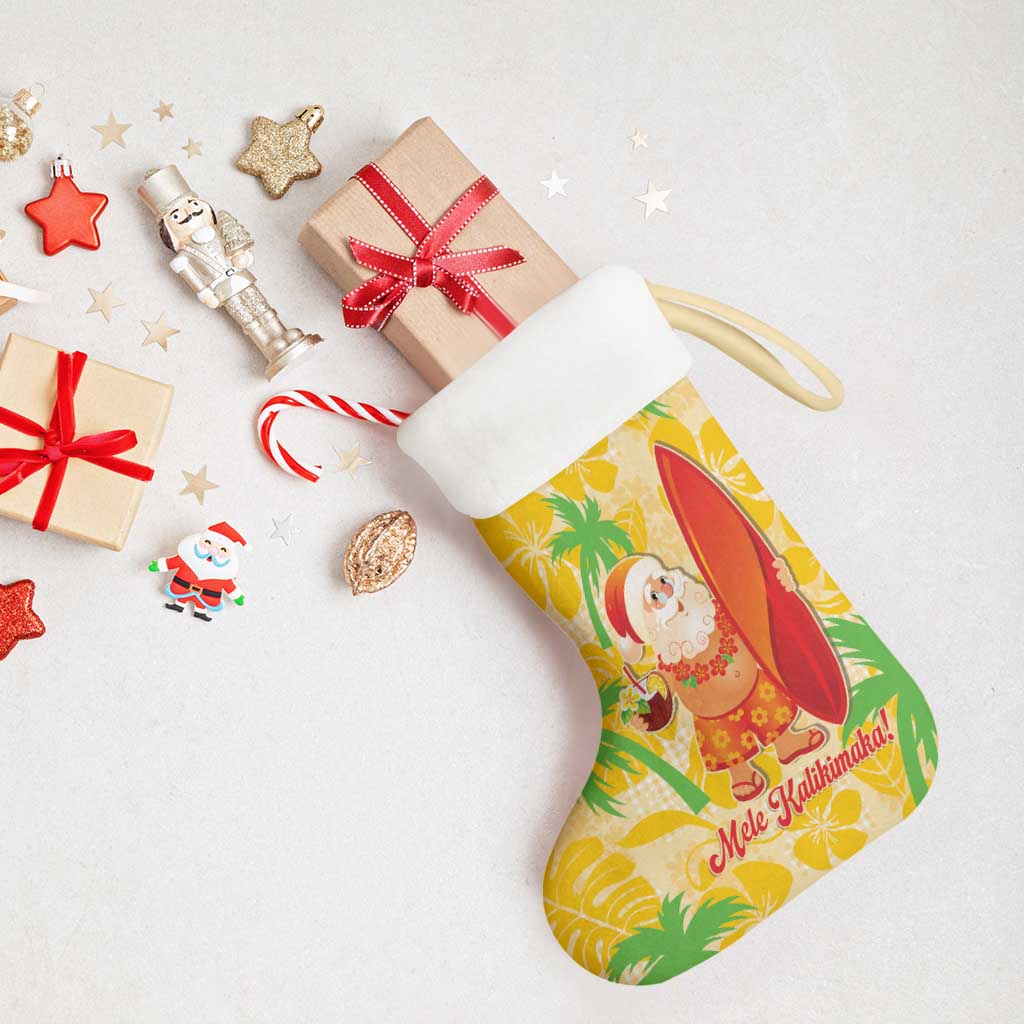Aloha Hawaii Christmas Stocking Mele Kalikimaka Funny Santa Palaka Quilt Motifs - Polynesian Pride