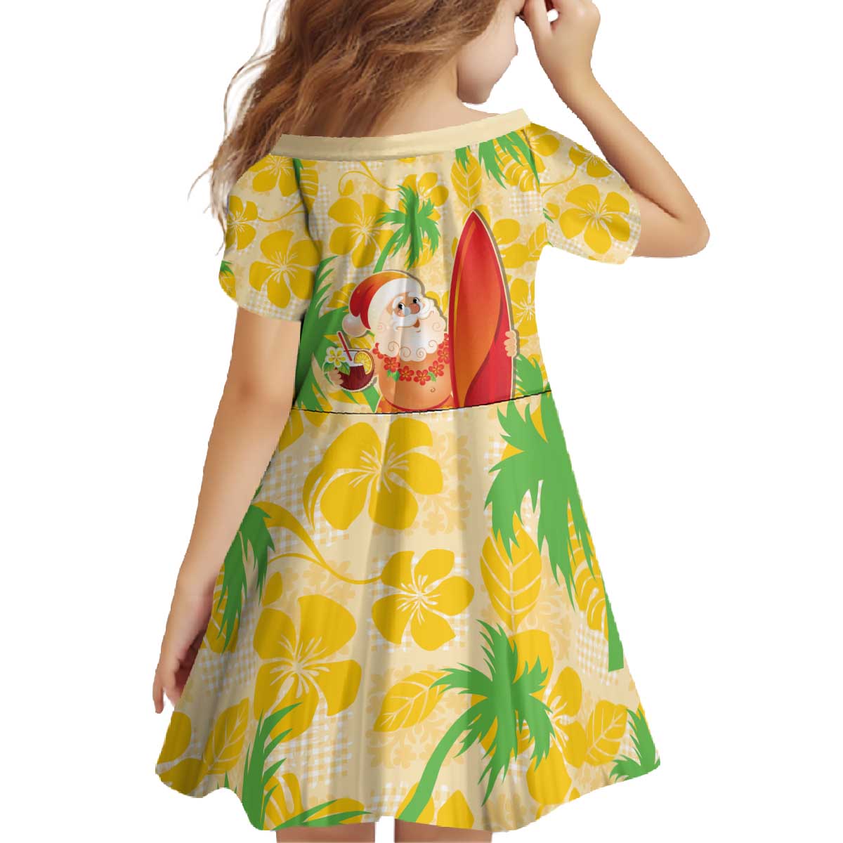 Aloha Hawaii Christmas Family Matching Off The Shoulder Long Sleeve Dress and Hawaiian Shirt Mele Kalikimaka Funny Santa Palaka Quilt Motifs - Polynesian Pride