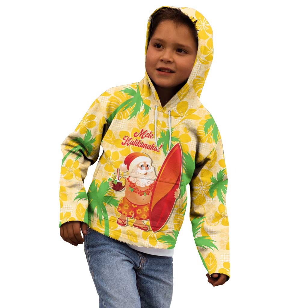 Aloha Hawaii Christmas Kid Hoodie Mele Kalikimaka Funny Santa Palaka Quilt Motifs - Polynesian Pride