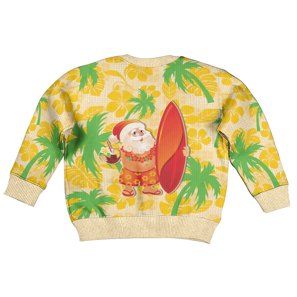 Aloha Hawaii Christmas Kid Ugly Christmas Sweater Mele Kalikimaka Funny Santa Palaka Quilt Motifs - Polynesian Pride