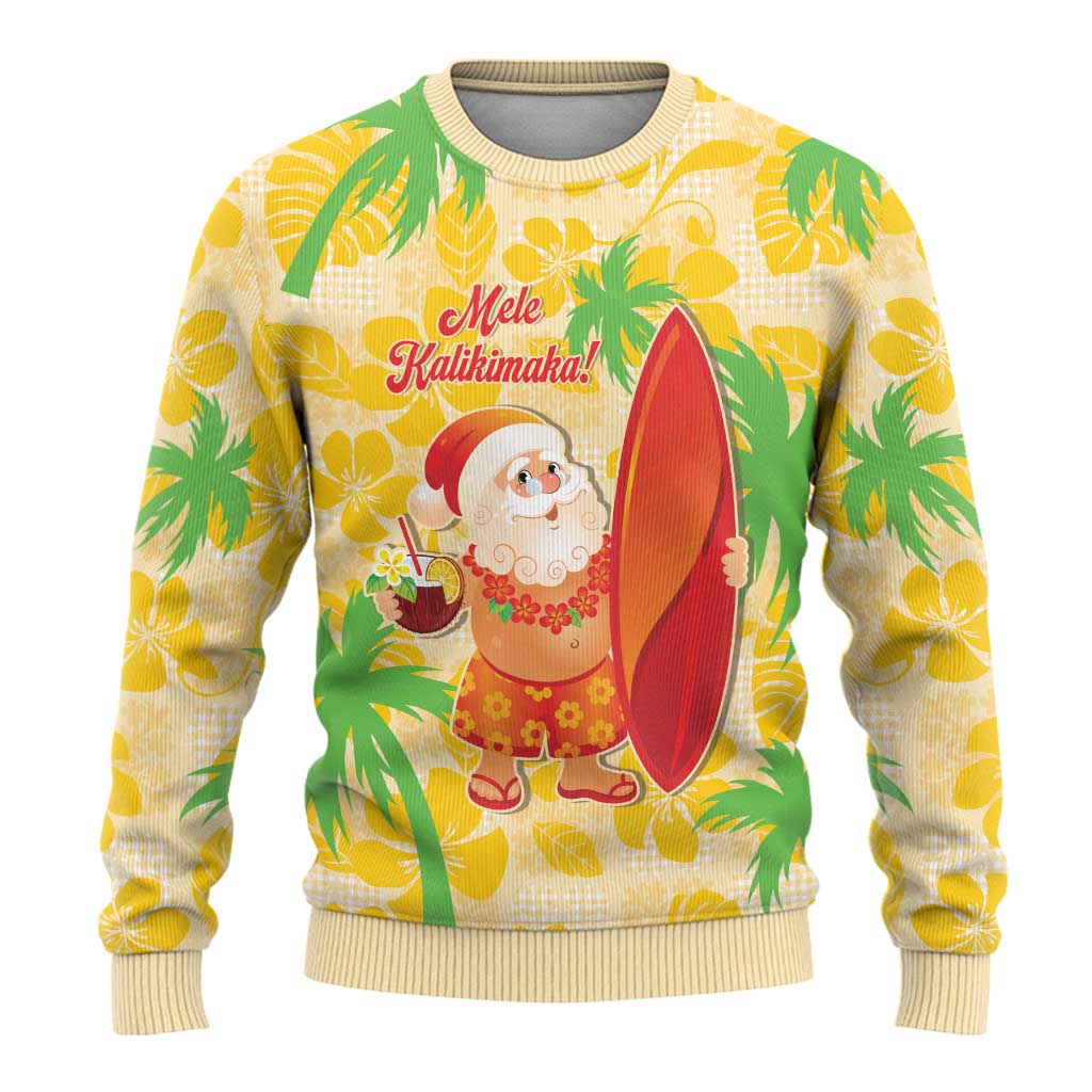 Aloha Hawaii Christmas Ugly Christmas Sweater Mele Kalikimaka Funny Santa Palaka Quilt Motifs - Polynesian Pride