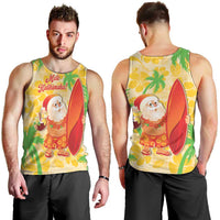 Aloha Hawaii Christmas Men Tank Top Mele Kalikimaka Funny Santa Palaka Quilt Motifs - Polynesian Pride