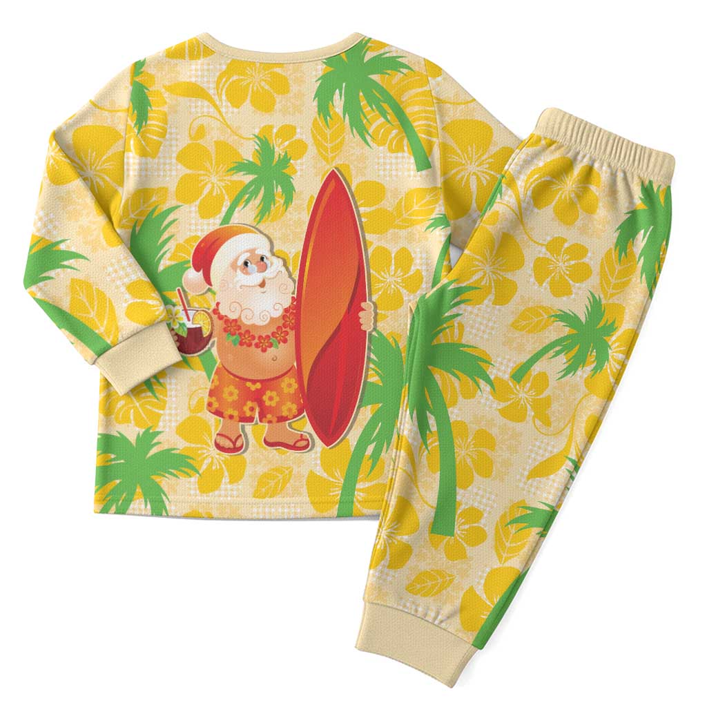 Aloha Hawaii Christmas Pajama Set Mele Kalikimaka Funny Santa Palaka Quilt Motifs - Polynesian Pride