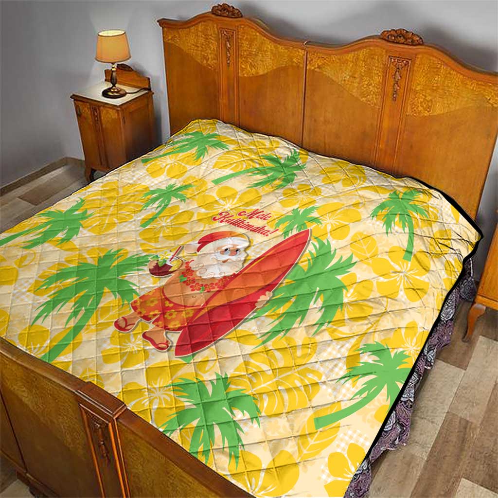 Aloha Hawaii Christmas Quilt Mele Kalikimaka Funny Santa Palaka Quilt Motifs - Polynesian Pride