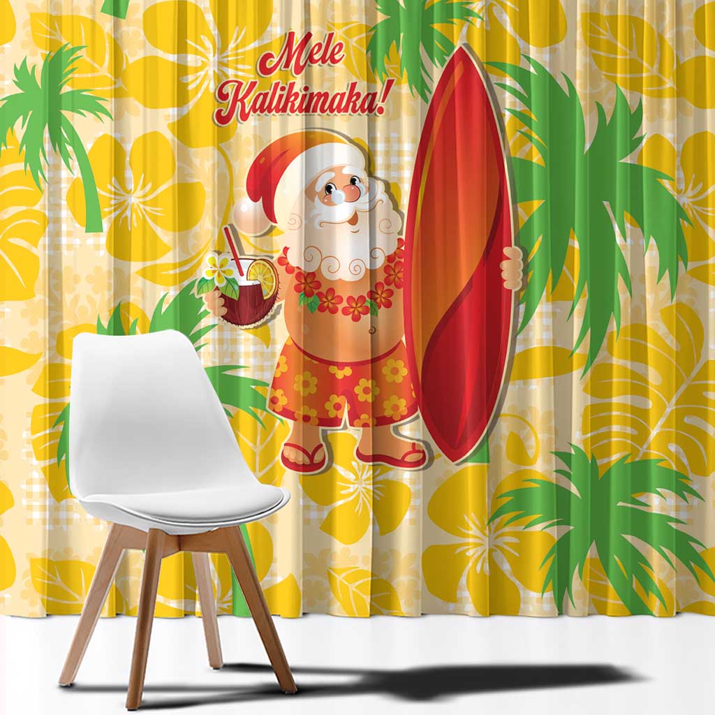 Aloha Hawaii Christmas Window Curtain Mele Kalikimaka Funny Santa Palaka Quilt Motifs LT14 - Polynesian Pride