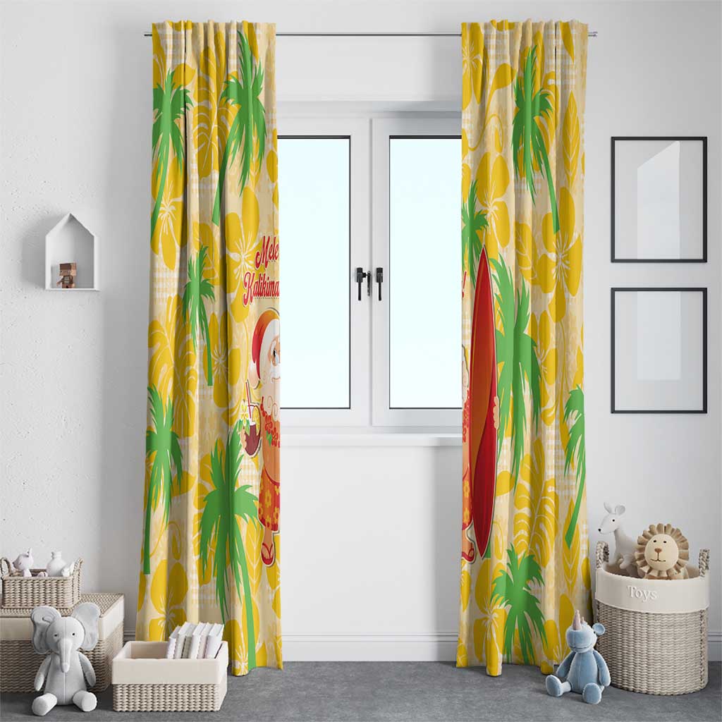 Aloha Hawaii Christmas Window Curtain Mele Kalikimaka Funny Santa Palaka Quilt Motifs LT14 - Polynesian Pride