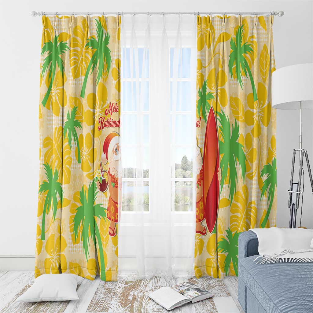 Aloha Hawaii Christmas Window Curtain Mele Kalikimaka Funny Santa Palaka Quilt Motifs LT14 - Polynesian Pride