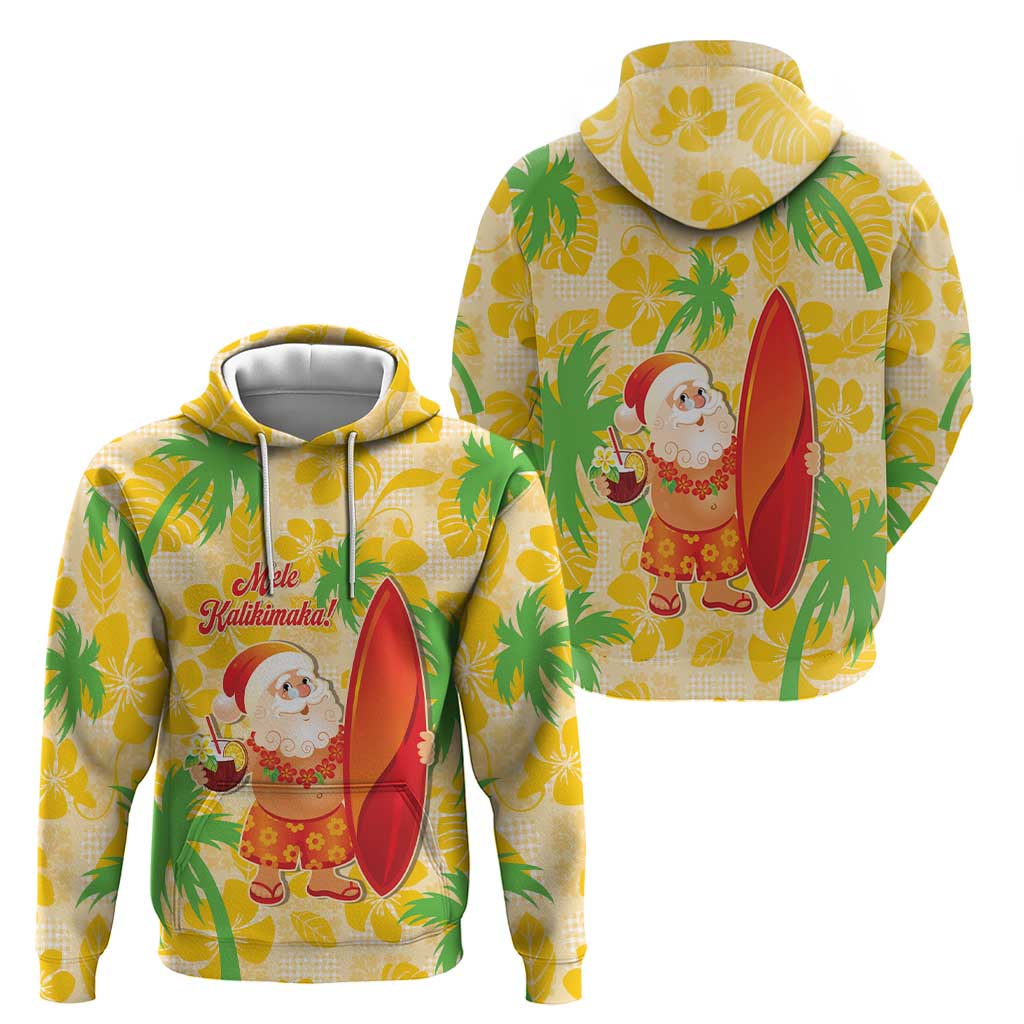 Aloha Hawaii Christmas Zip Hoodie Mele Kalikimaka Funny Santa Palaka Quilt Motifs - Polynesian Pride