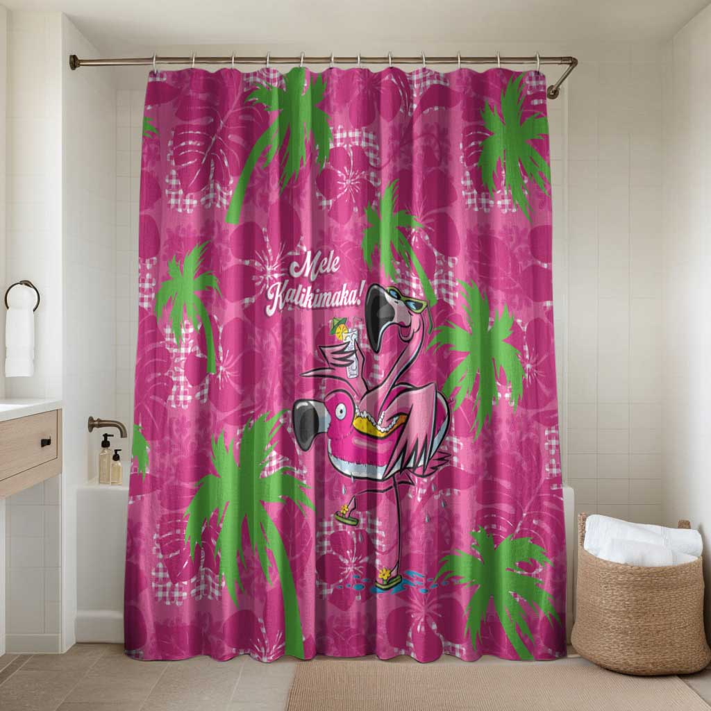 Aloha Hawaii Christmas Bathroom Set Mele Kalikimaka Chill Flamingo Palaka Quilt Motifs - Polynesian Pride