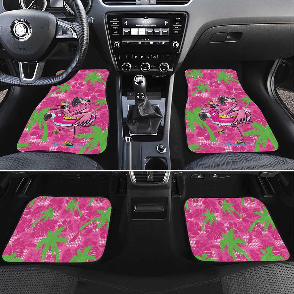 Aloha Hawaii Christmas Car Mats Mele Kalikimaka Chill Flamingo Palaka Quilt Motifs - Polynesian Pride