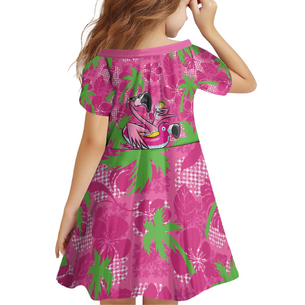 Aloha Hawaii Christmas Family Matching Off Shoulder Short Dress and Hawaiian Shirt Mele Kalikimaka Chill Flamingo Palaka Quilt Motifs - Polynesian Pride