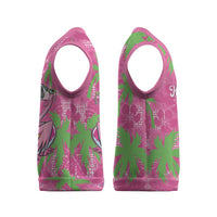 Aloha Hawaii Christmas Knitted V-Neck Vest Mele Kalikimaka Chill Flamingo Palaka Quilt Motifs - Polynesian Pride