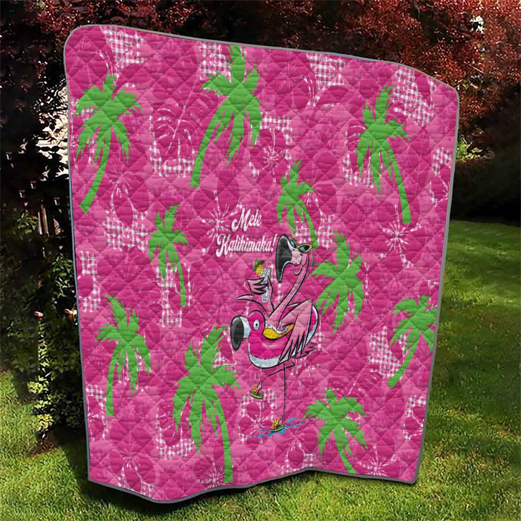Aloha Hawaii Christmas Quilt Mele Kalikimaka Chill Flamingo Palaka Quilt Motifs - Polynesian Pride