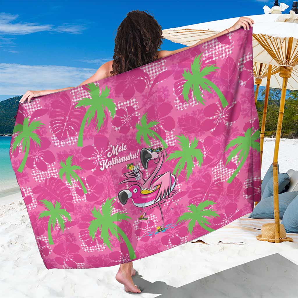 Aloha Hawaii Christmas Sarong Mele Kalikimaka Chill Flamingo Palaka Quilt Motifs - Polynesian Pride
