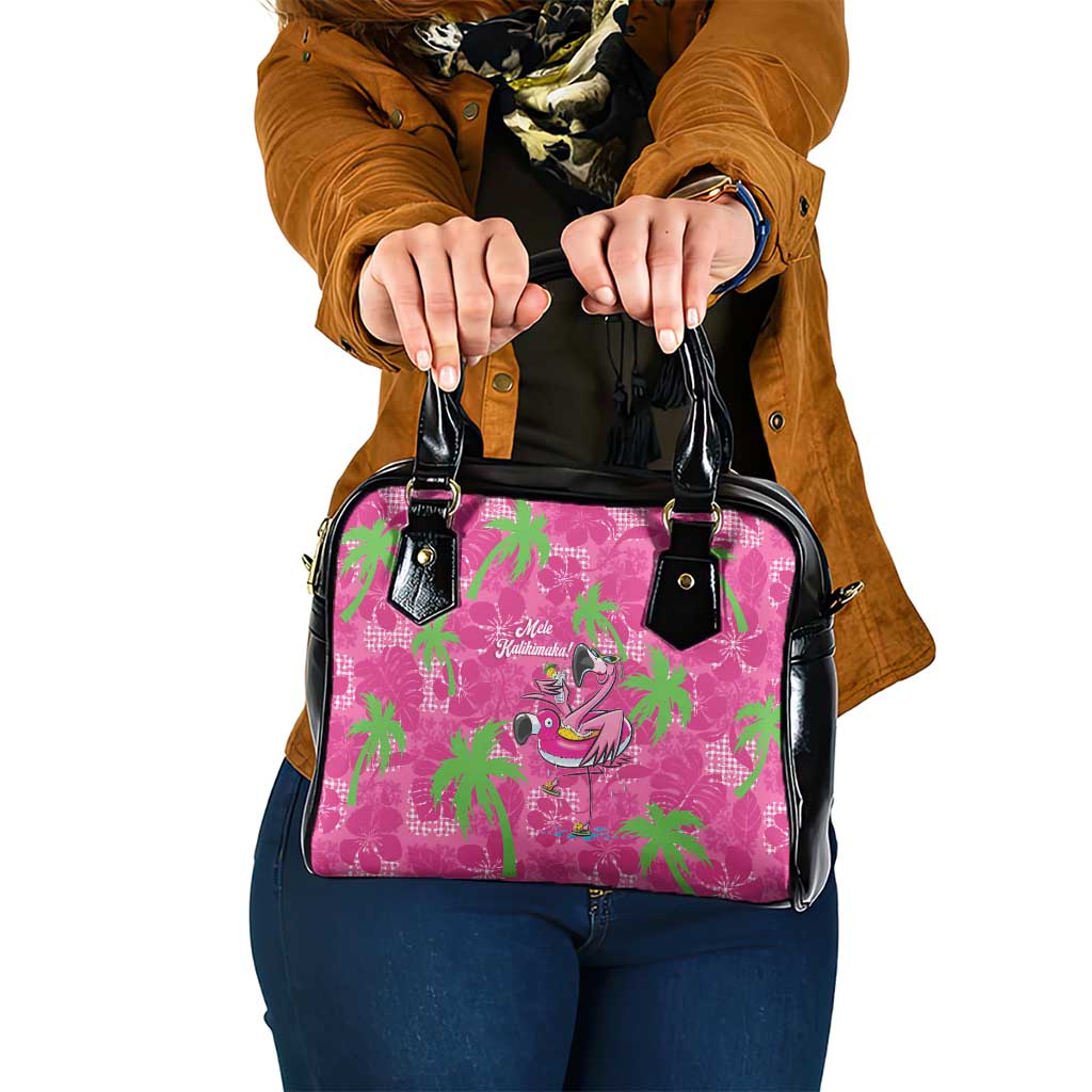 Aloha Hawaii Christmas Shoulder Handbag Mele Kalikimaka Chill Flamingo Palaka Quilt Motifs LT14 One Size Pink - Polynesian Pride