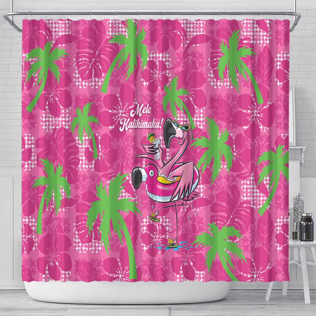 Aloha Hawaii Christmas Shower Curtain Mele Kalikimaka Chill Flamingo Palaka Quilt Motifs LT14 - Polynesian Pride
